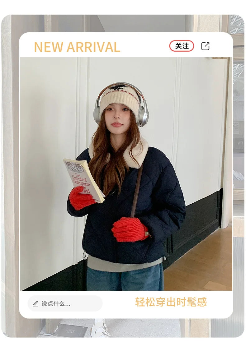 Chaqueta Algodón Mujer Tendencia - Chaqueta Estilo Chino Cuello Lana 2025