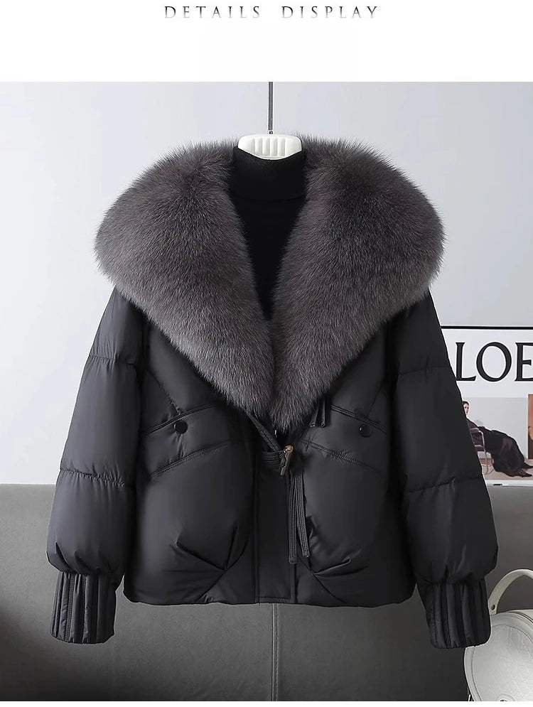 Parka Mujer Invierno Cálida - Parka Cuello Piel Pan 2025