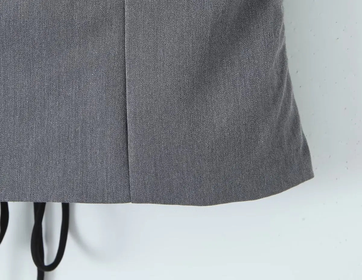 Top Crop Mujer Y2K Cordones - Top Cuello Cuadrado Manga Corta Sexy