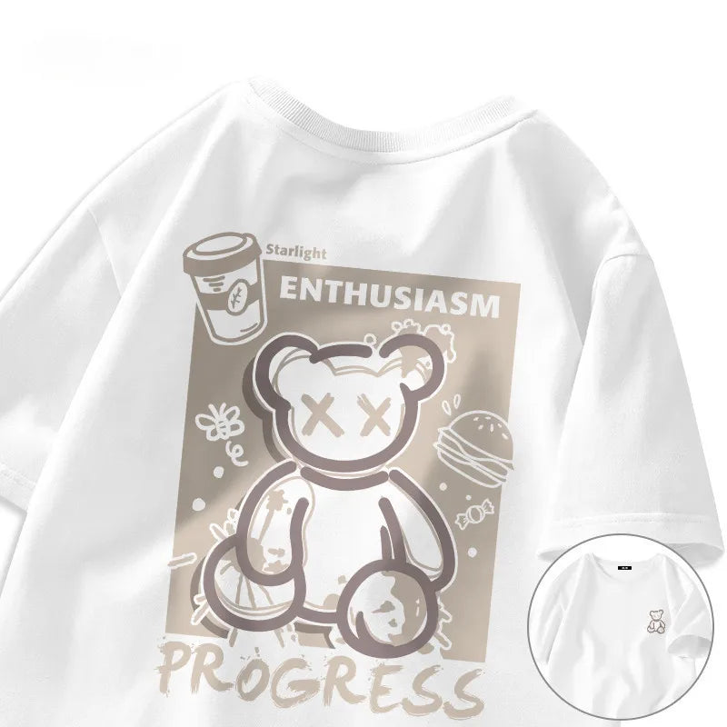 Camiseta Graffiti Street Bear Retro - Manga Corta Vintage