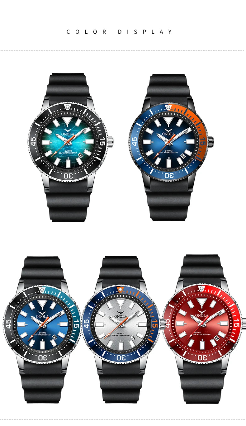 Reloj de Cuarzo ONOLA 3850 Premium para Hombre - Resistente al Agua con Calendario Luminoso