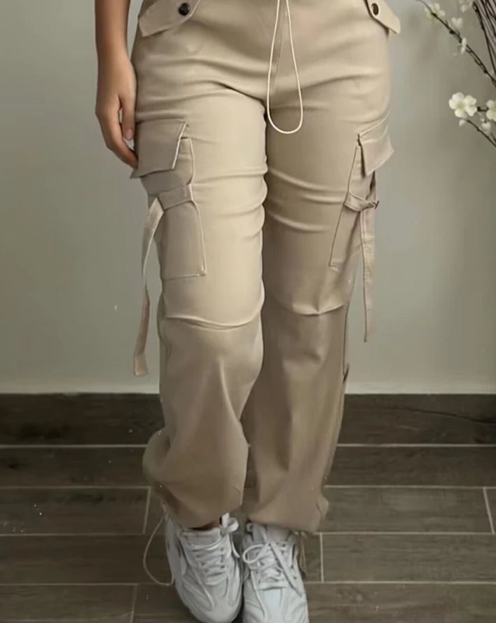 Pantalón Cargo Mujer 2024 Otoño - Pantalón Streetwear Bolsillos