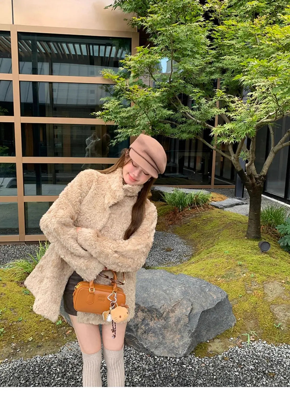 Chaqueta Piel Cordero Mujer Eco - Chaqueta Cuello Alto Coreana Invierno 2025