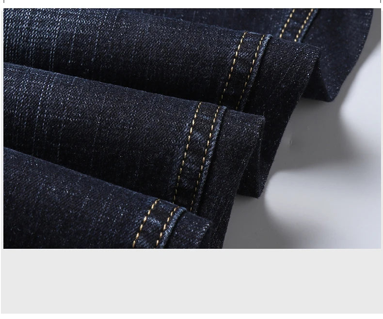 Vaqueros Hombre Business Stretch Slim - Jeans Casuales Clásicos Negro Azul