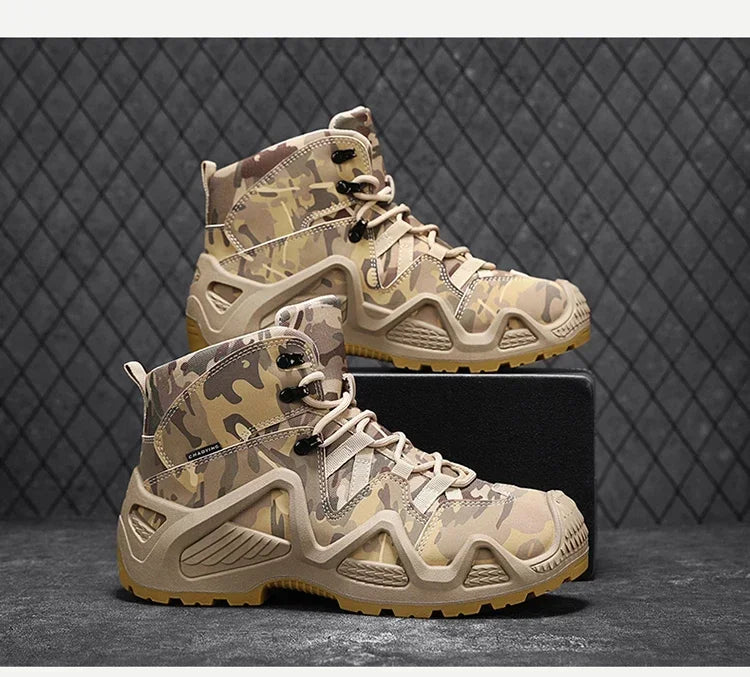 Botas Hombre Entrenamiento 2025 - High-Top Outdoor Antideslizantes Casual Platform Sneakers Designer Desert Camuflaje Tactical