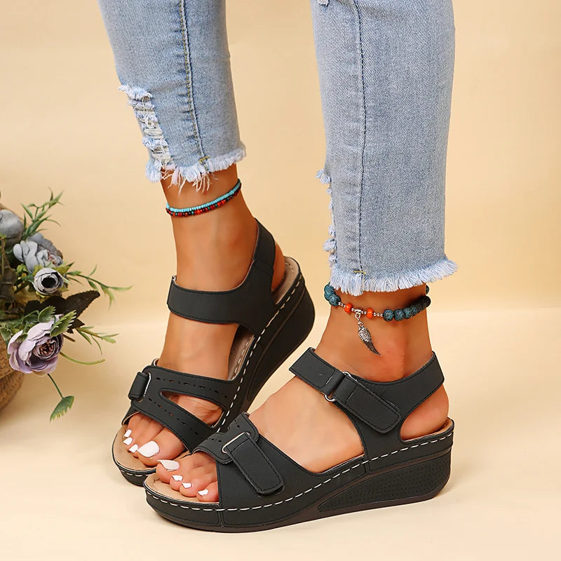 Sandalias Cuña Mujer Verano - Zapatos Plataforma Suela Suave Elegantes Tendencia