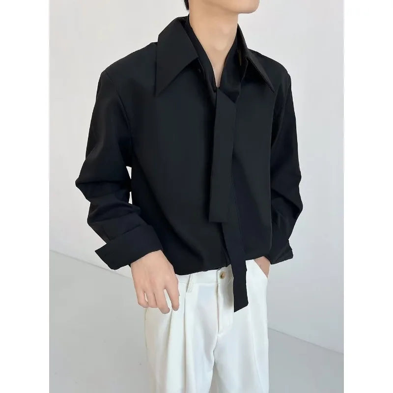 Camisa Hombre Casual Suelta Otoño - Manga Larga Trendy Brands Ins Joven