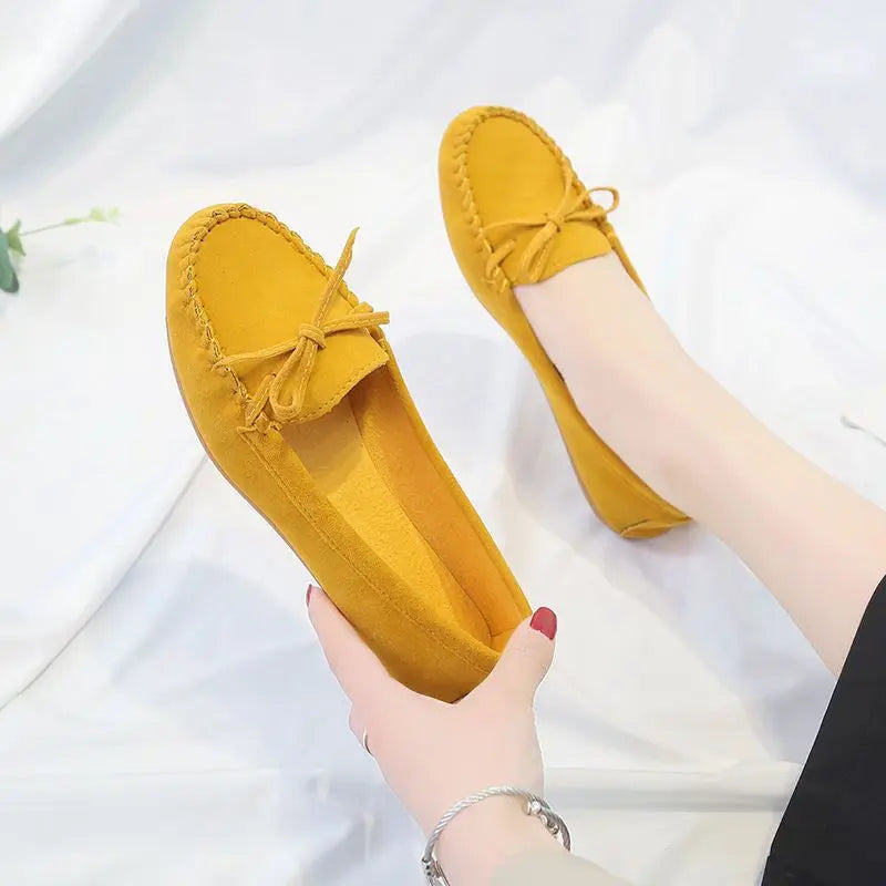 Zapatos Slip-On Mujer Ballet Flats Suede - Loafers Casual Planos Otoño Mom Shoes