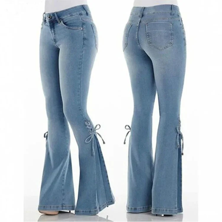 Jeans Acampanados Mujer Vintage - Pantalón Denim Streetwear 2025