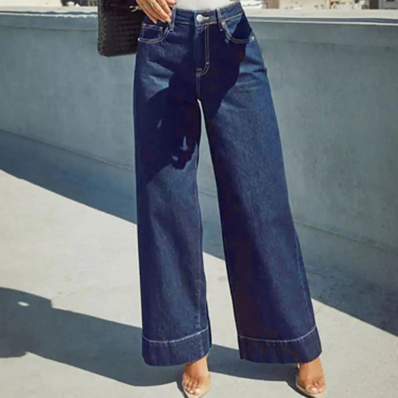 Jeans Mujer Pierna Ancha Cintura Alta - Pantalón Denim Verano 2025