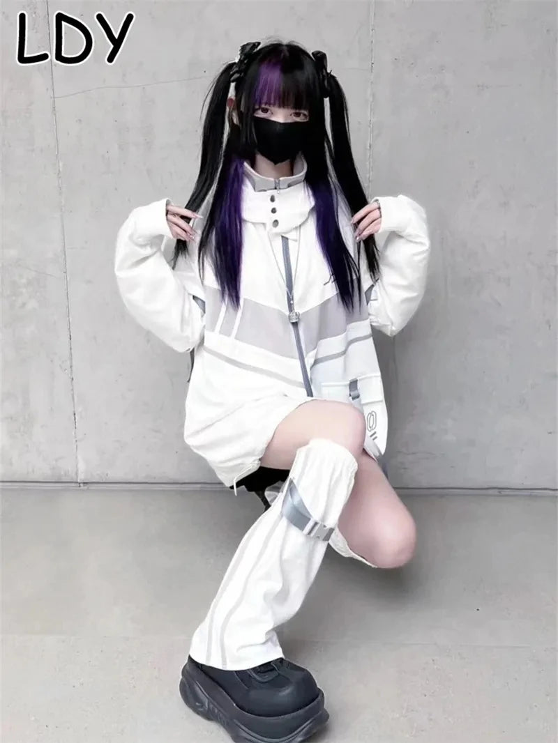 Sudadera Oversized Mujer Japonesa - Hoodie Y2K Vintage Zipper 2025