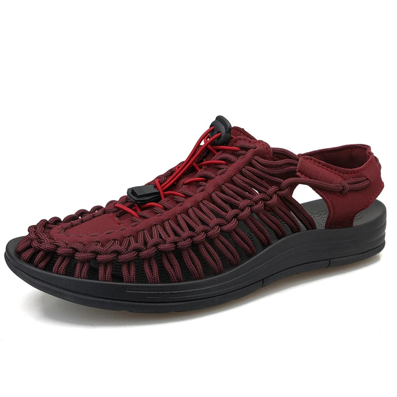 Sandalias Hombre Verano Tejidas - Outdoor Transpirables Slip-On Tallas Grandes