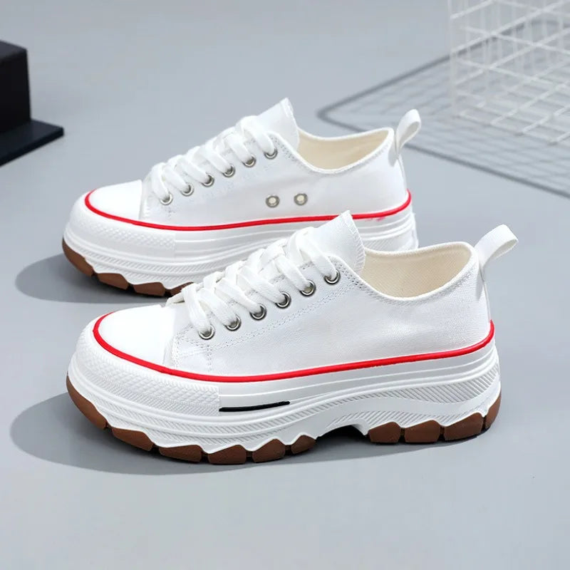 Zapatos Canvas Designer Mujer Verano - Sneakers Plataforma Alta Fashion