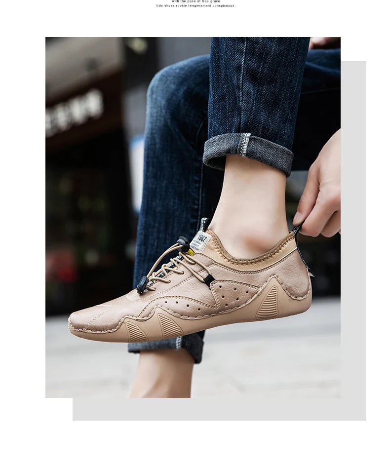 Sneakers Cuero Hombre Conducción 2024 - Casual Fashion Impermeables Luxury Mocasines Vestir