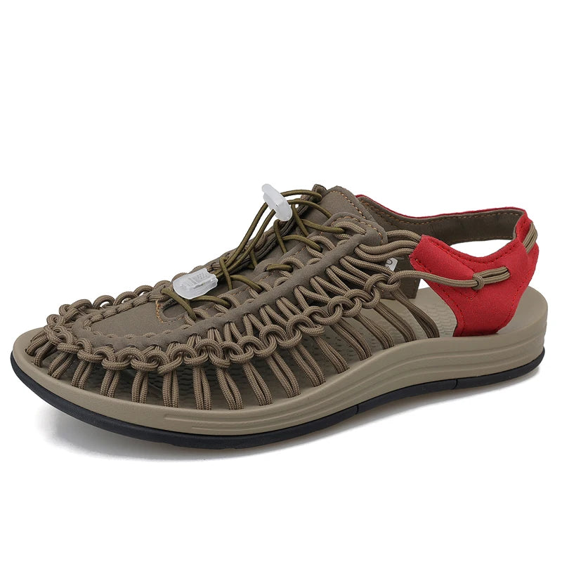 Sandalias Hombre Verano Tejidas - Outdoor Transpirables Slip-On Tallas Grandes