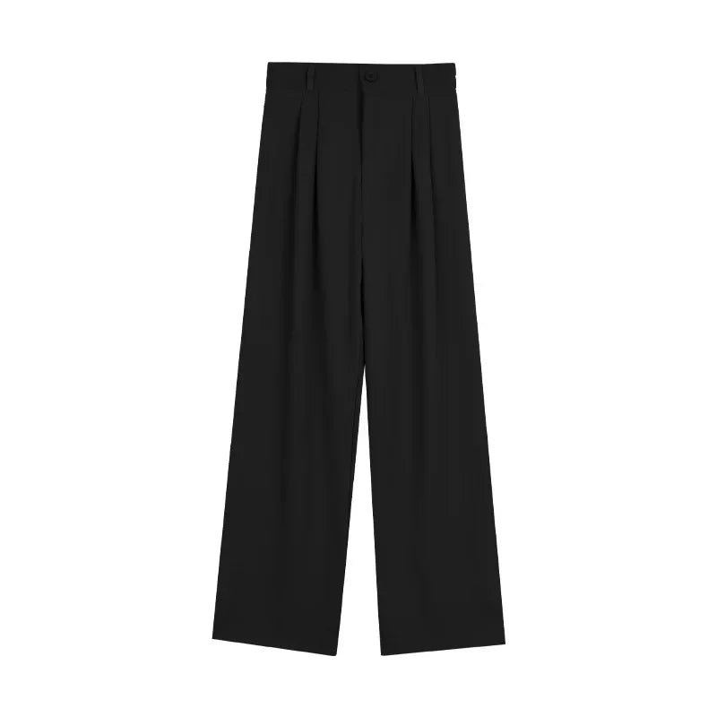 Pantalones Mujer Cintura Alta Elásticos - Pierna Ancha