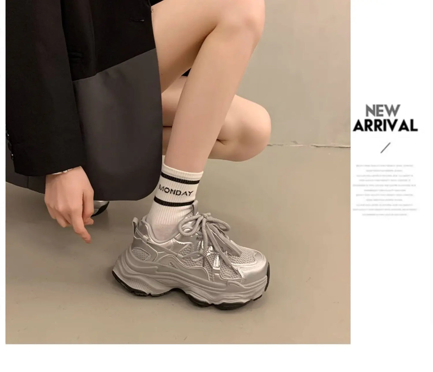 Sneakers Chunky Plataforma Mujer Primavera - Zapatillas Mesh Transpirables Antideslizantes