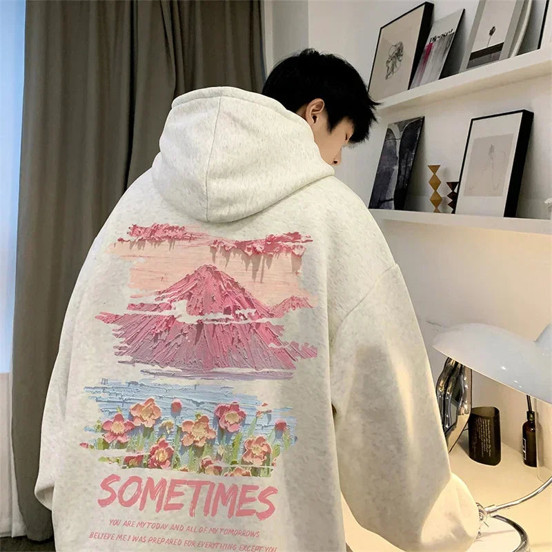 Sudadera Hombre Oversized Blanca 5XL - Hoodie Plain Casual