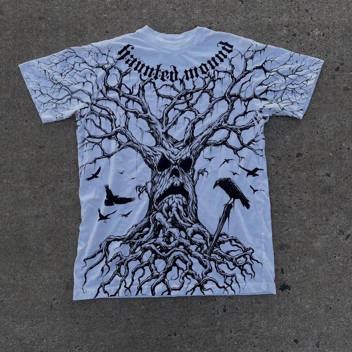 Camiseta Hombre Graffiti Gothic - Vintage Oversized Streetwear