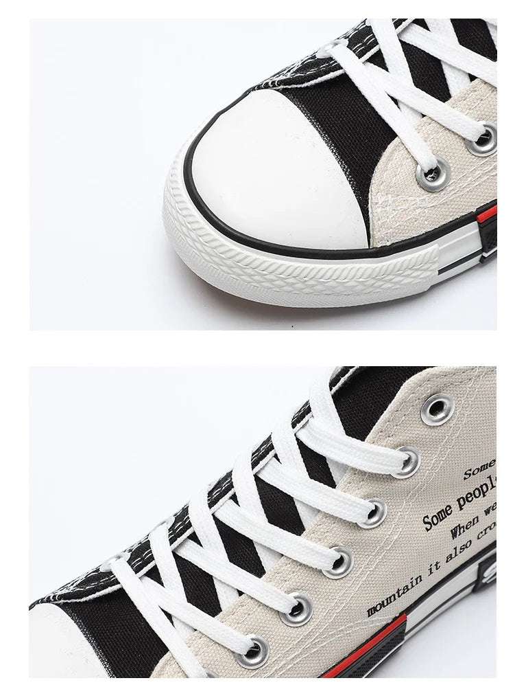 Sneakers High Top Mujer Designer - Zapatillas Canvas Plataforma Talla Grande