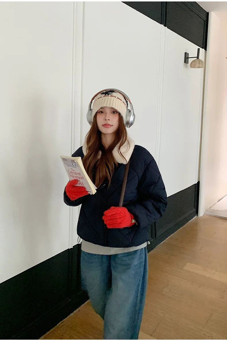 Chaqueta Algodón Mujer Tendencia - Chaqueta Estilo Chino Cuello Lana 2025