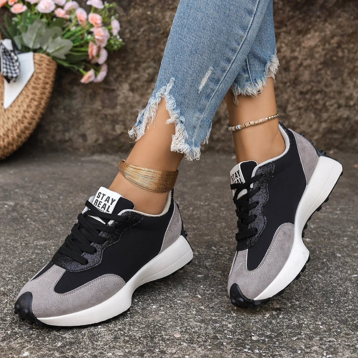 Sneakers Walking Mujer 2025 - Zapatillas Deportivas Plataforma Antideslizantes