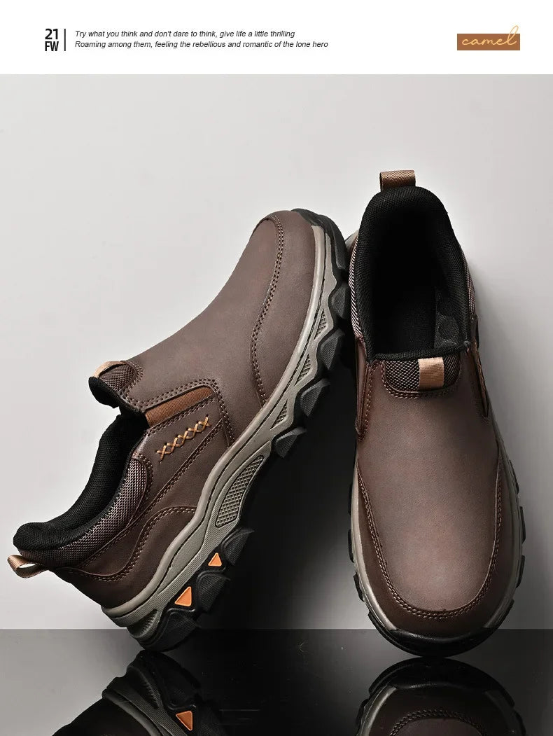 Zapatos Casuales Hombre Cuero - Mocasines Slip-On Antideslizantes