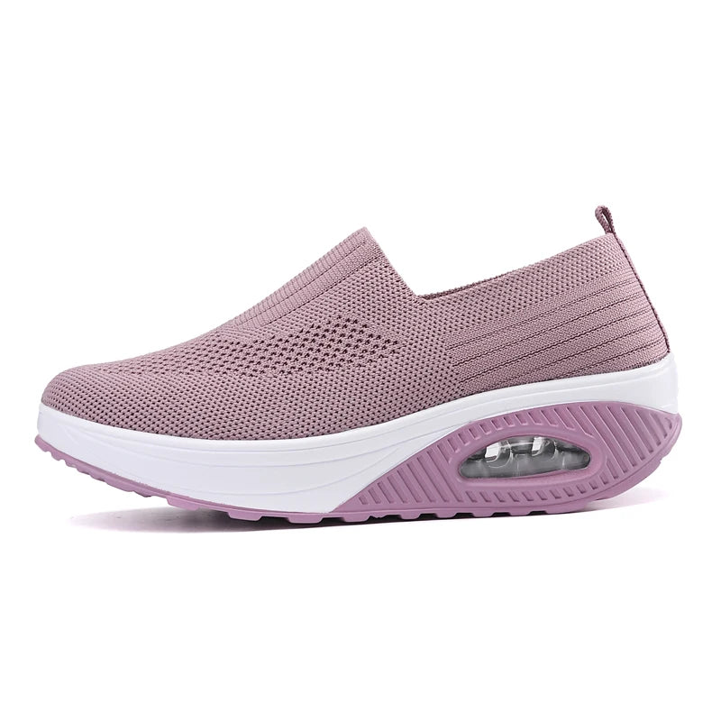Zapatos Walking Mujer Air Cushion - Mules Ortopédicos Plataforma Cuña Transpirables
