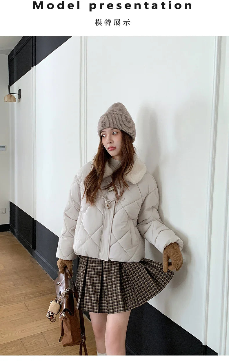 Chaqueta Algodón Mujer Tendencia - Chaqueta Estilo Chino Cuello Lana 2025