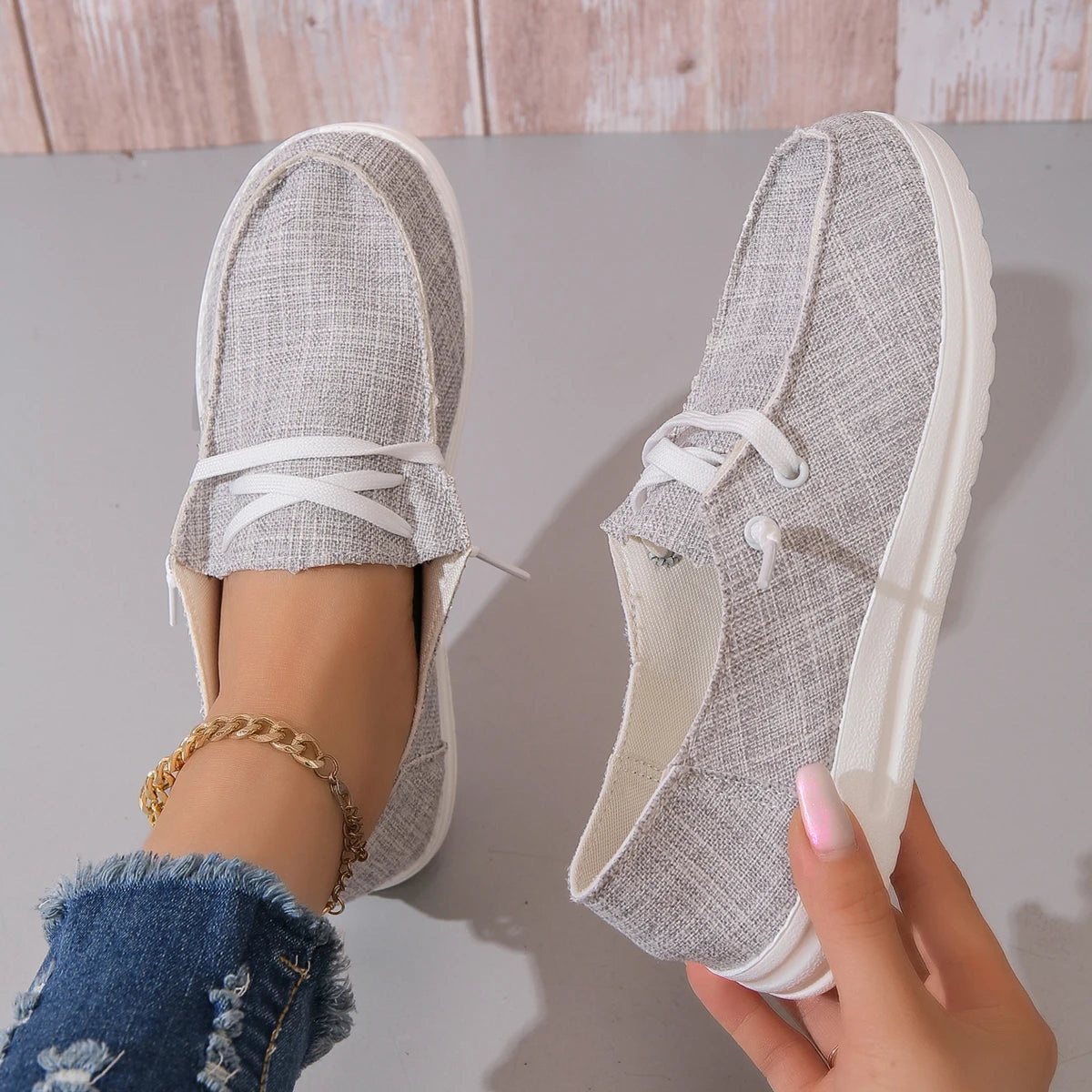 Zapatos Deportivos Mujer Denim - Zapatillas Ligeras Antideslizantes Outdoor