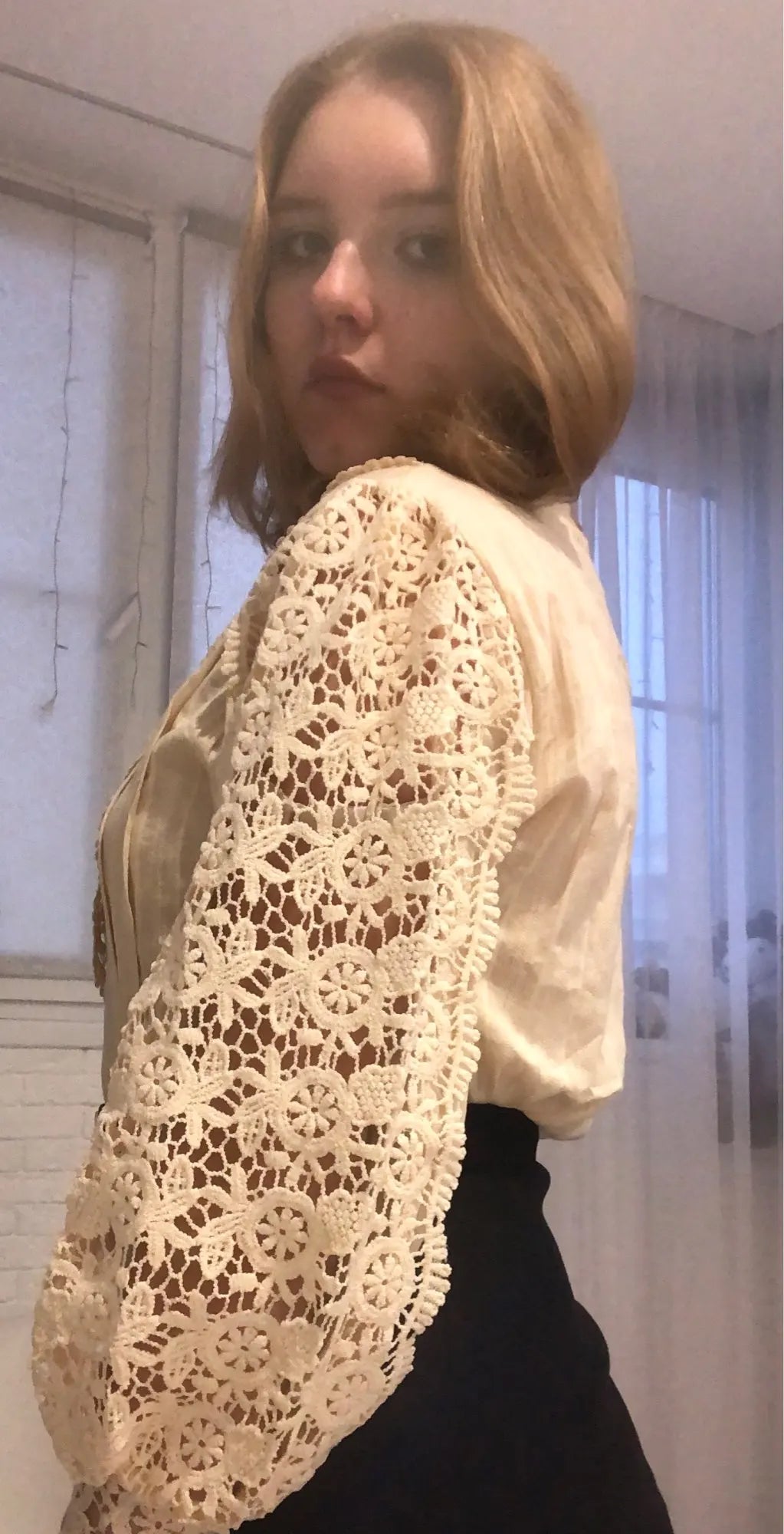 Blusa Encaje Mujer Manga Larga - Camisa Elegante Moda 2024