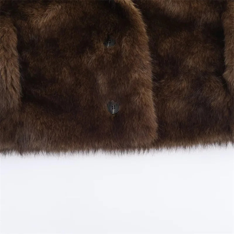 Chaqueta Mujer Piel Sintética Marrón - Chaqueta Reversible Otoño 2025