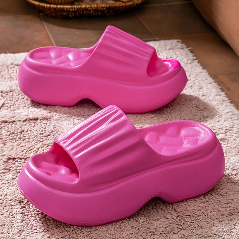 Chinelos Plataforma Chunky Mujer 2025 - Sandalias EVA Cuña Playa