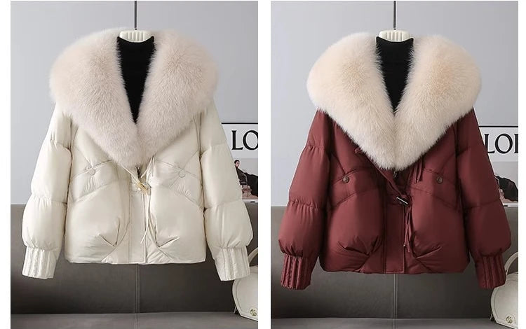 Parka Mujer Invierno Cálida - Parka Cuello Piel Pan 2025