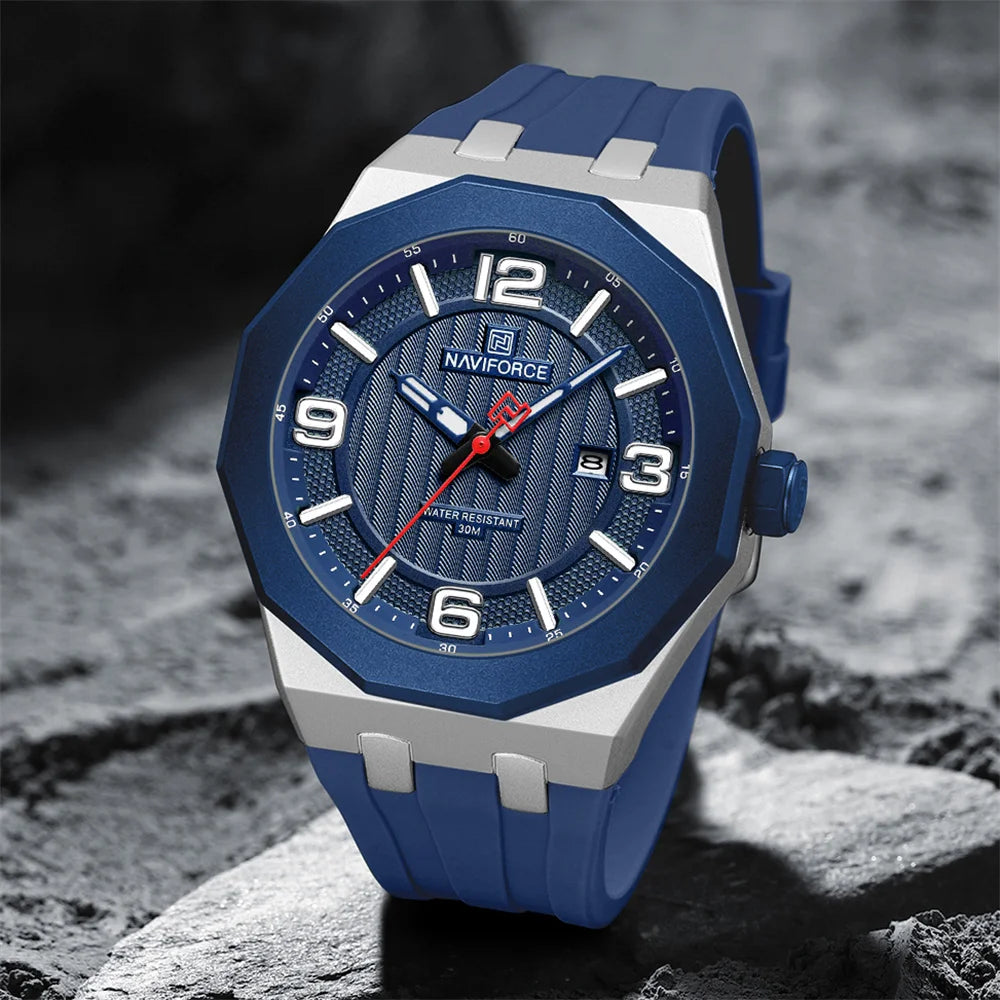 Reloj NAVIFORCE 8079 para Hombre - Cuarzo Fashion Resistente al Agua con Correa de Silicona