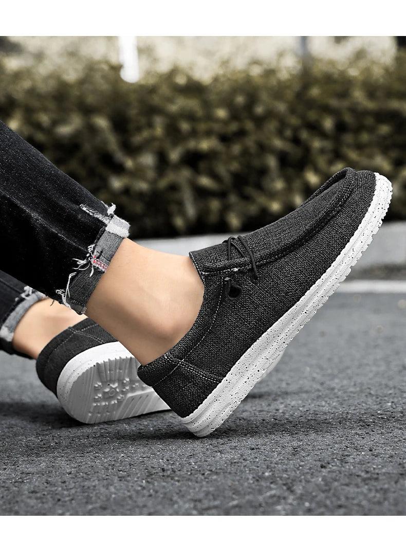 Zapatos Hombre Casual Transpirables - Ligeros Slip-On Planos Simples Cómodos Color Sólido Suela Suave Loafers