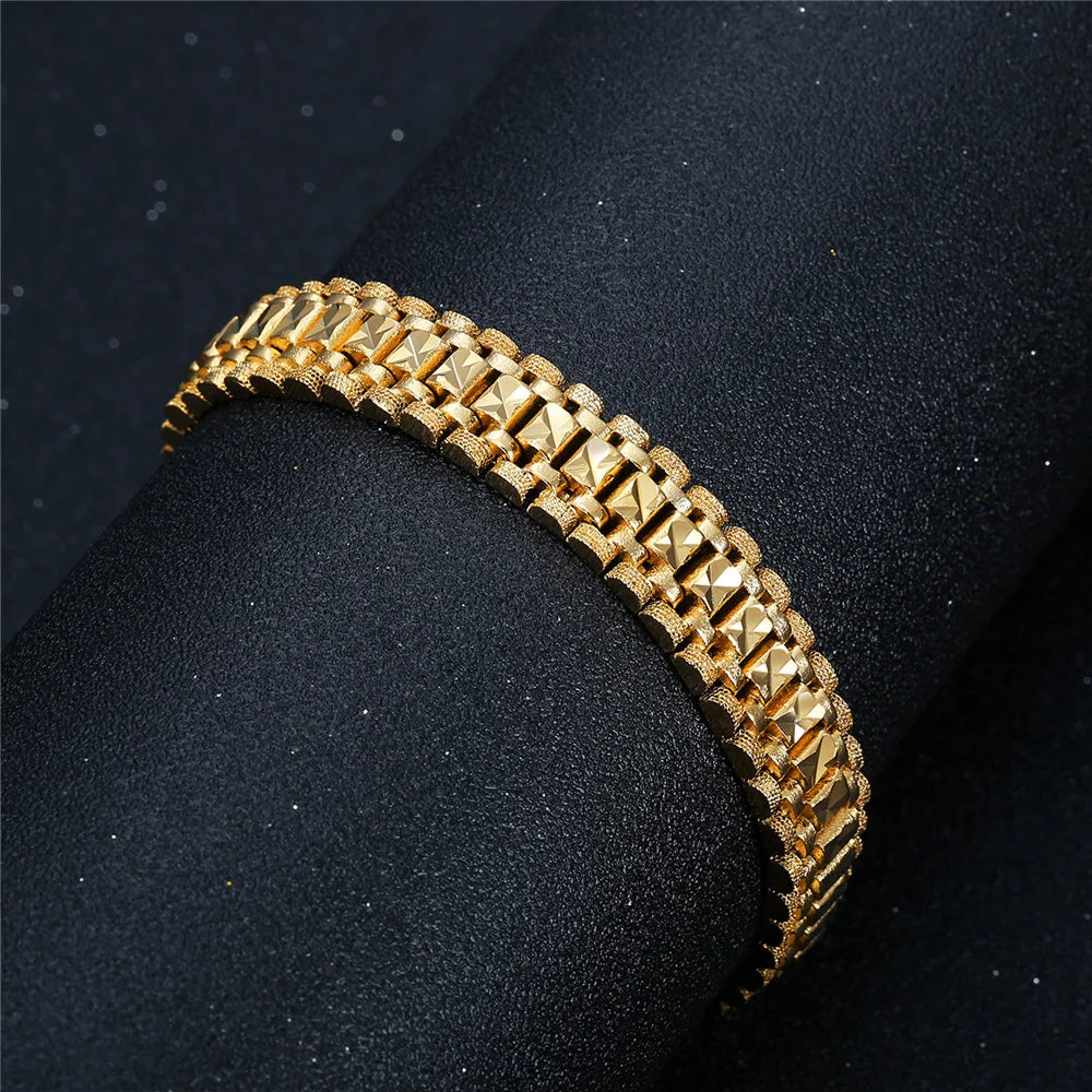 Pulsera Hombre Cadena Gruesa 12MM Oro - Eslabones Chunky