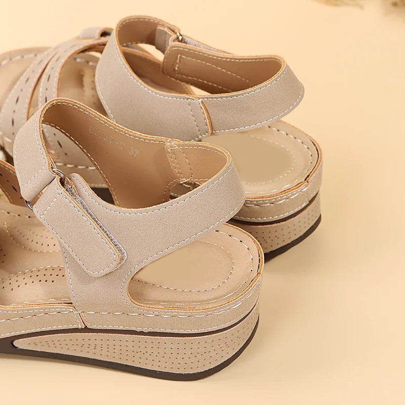 Sandalias Cuña Mujer Verano - Zapatos Plataforma Suela Suave Elegantes Tendencia