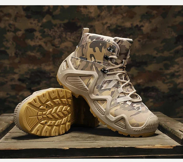 Botas Hombre Entrenamiento 2025 - High-Top Outdoor Antideslizantes Casual Platform Sneakers Designer Desert Camuflaje Tactical