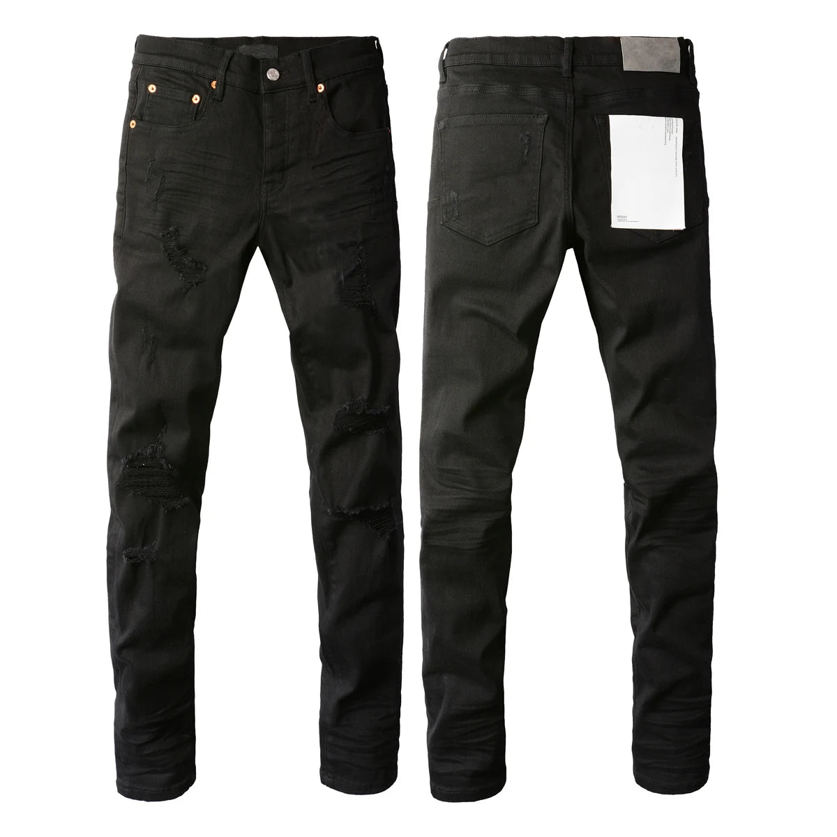 Vaqueros Hombre 2025 High Street Rotos - Jeans Skinny Desgastados Azul Cintura Baja Fashion
