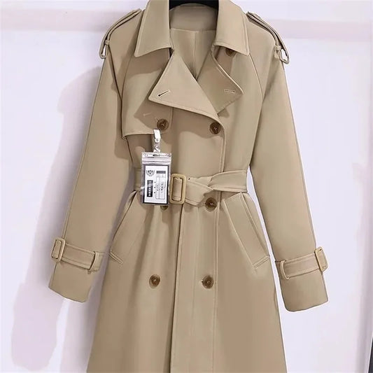 Trench Mujer Doble Botonadura - Gabardina Cinturón Primavera