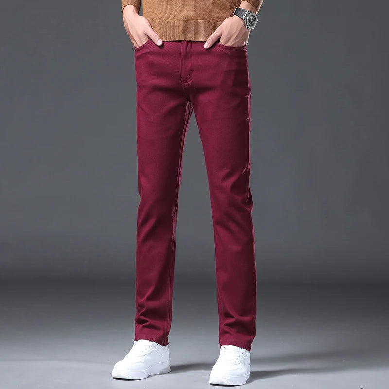 Vaqueros Hombre Business Casual Slim Fit - Pantalones Rectos Elegantes 6 Colores