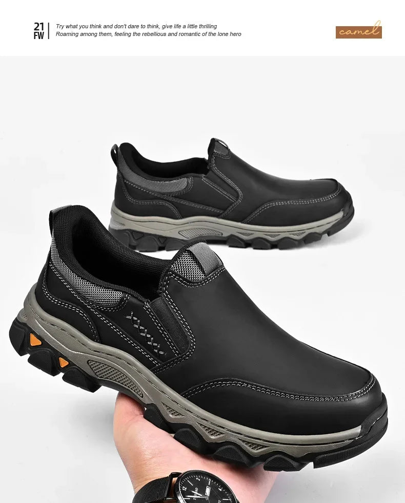 Zapatos Casuales Hombre Cuero - Mocasines Slip-On Antideslizantes