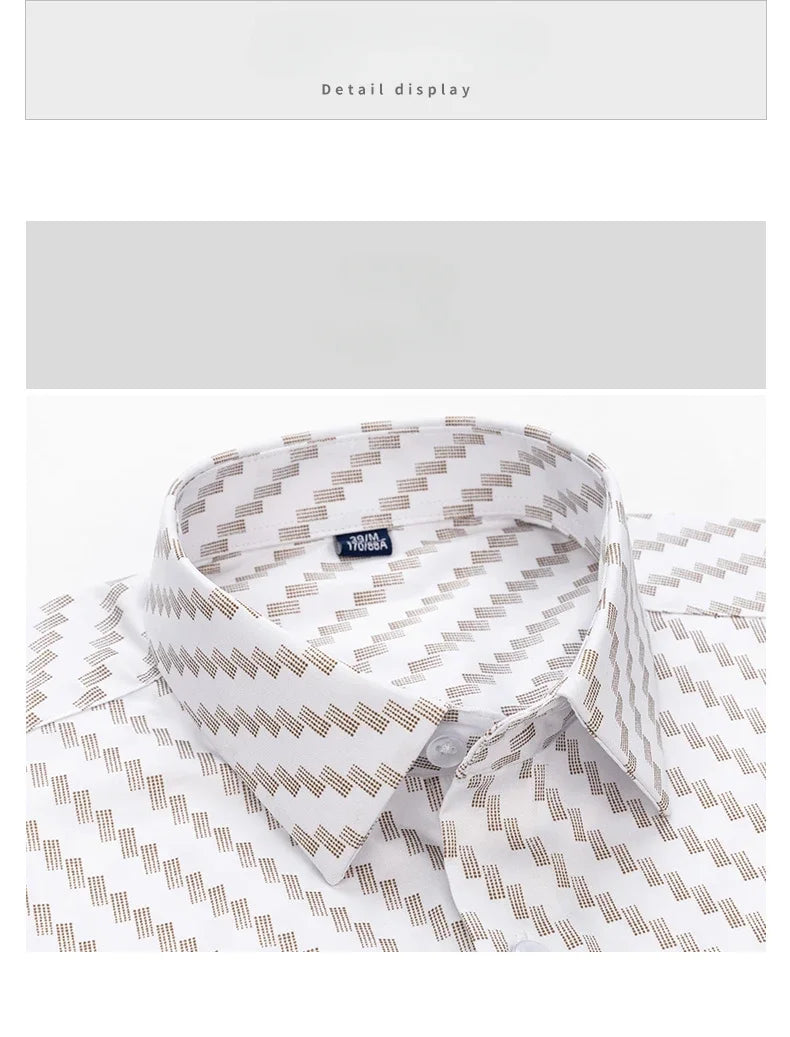 Camisa Hombre Estampada Vintage Slim Fit - Manga Larga Cuadros Suave Fashion Designer