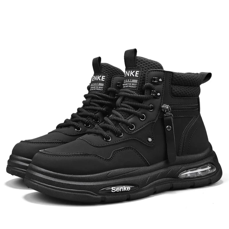 Botas Hombre Tobillo Invierno - Casual Cowboy Combat Tactical Motocicleta Cuero Chelsea Trabajo Outdoor Senderismo Luxury Designer