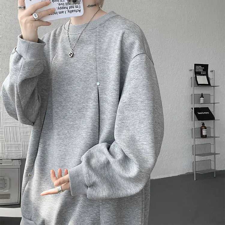 Sudadera Hombre Otoño Invierno - Hoodie Cuello Redondo Casual Outdoor