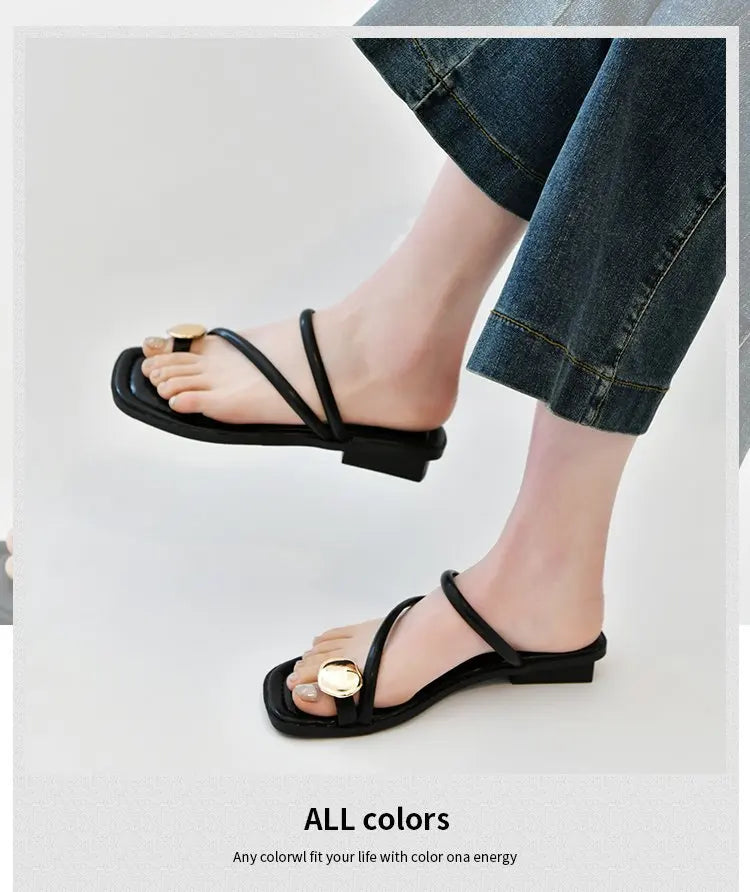 Sandalias Tacón Bajo Mujer 2025 - Zapatos Clip Toe Walking Verano Fashion