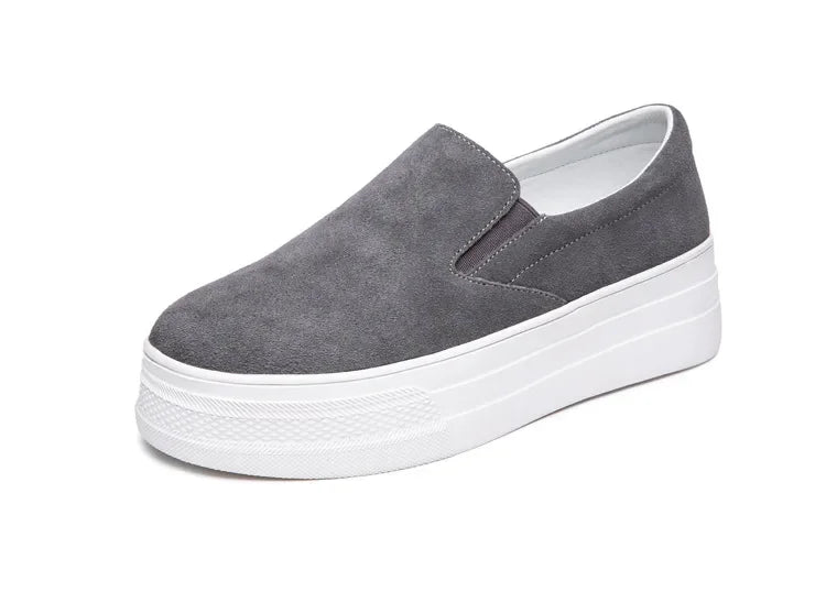 Zapatos Primavera Mujer Piel - Sneakers Lazy Plataforma Suela Gruesa Ligeros