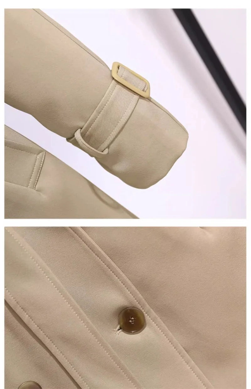 Trench Mujer Doble Botonadura - Gabardina Cinturón Primavera