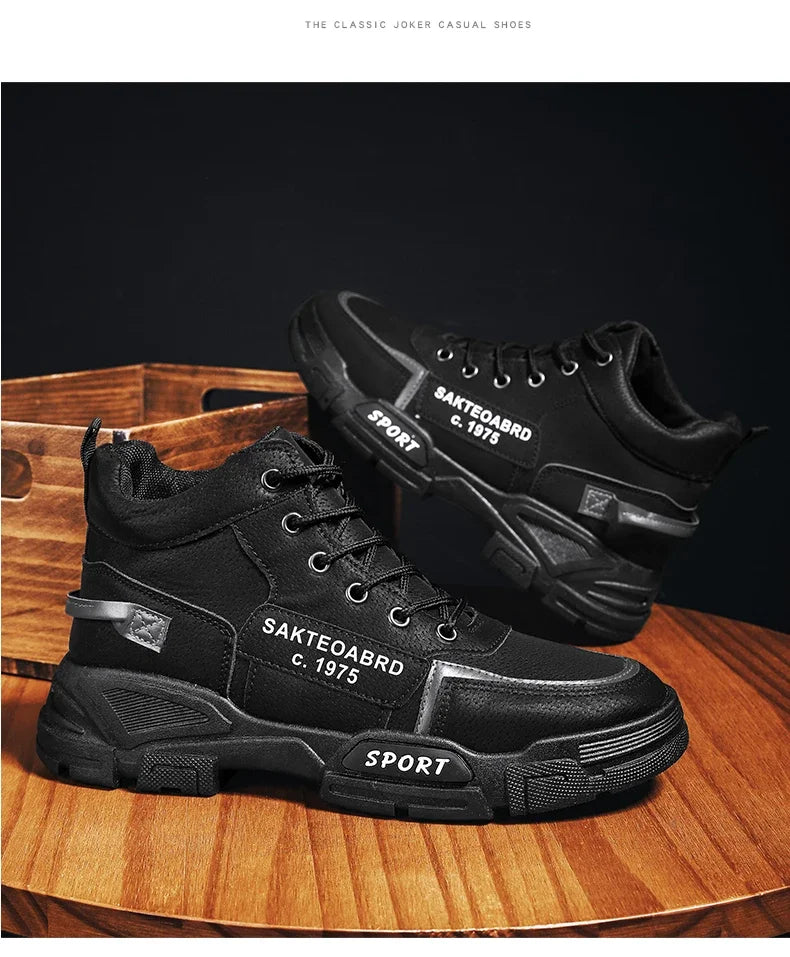 Botas Hombre Casual Suela Suave - Antideslizantes 4 Estaciones Trabajo Outdoor Estudiante Deportivas Fashion Youth Versátiles Trendy